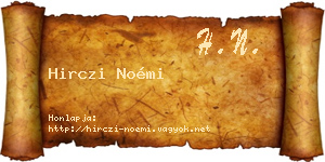 Hirczi Noémi névjegykártya